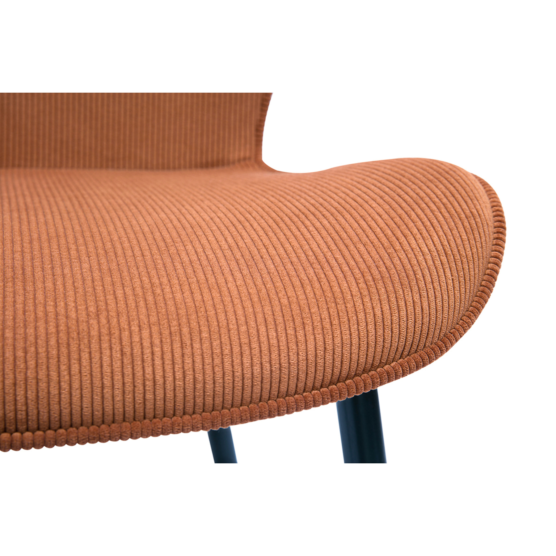 Chaises design en tissu velours côtelé terre brûlée et métal noir (lot de 2) ADDICT