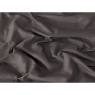 Drap housse satin de coton anthracite