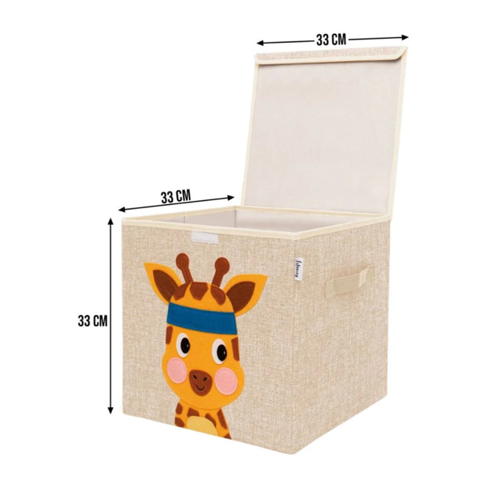 Boîte de rangement en tissu pour enfant "girafe" avec couvercle, compatible Ikea Kallax Lifeney