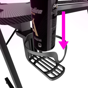 Shigeru - Scrivania da Gaming Angolare 140x99x76 cm con LED in MDF e Metallo Nero