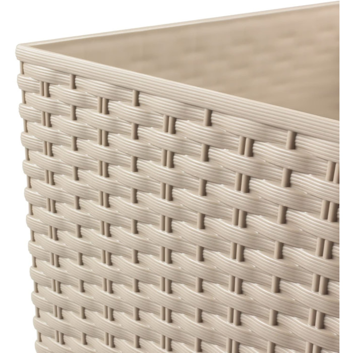 Maceta Rattan effect de 7,2 litros con inserto en color beige