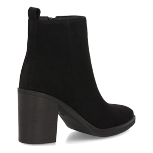 Botines efecto ante con tacón ancho para mujer.