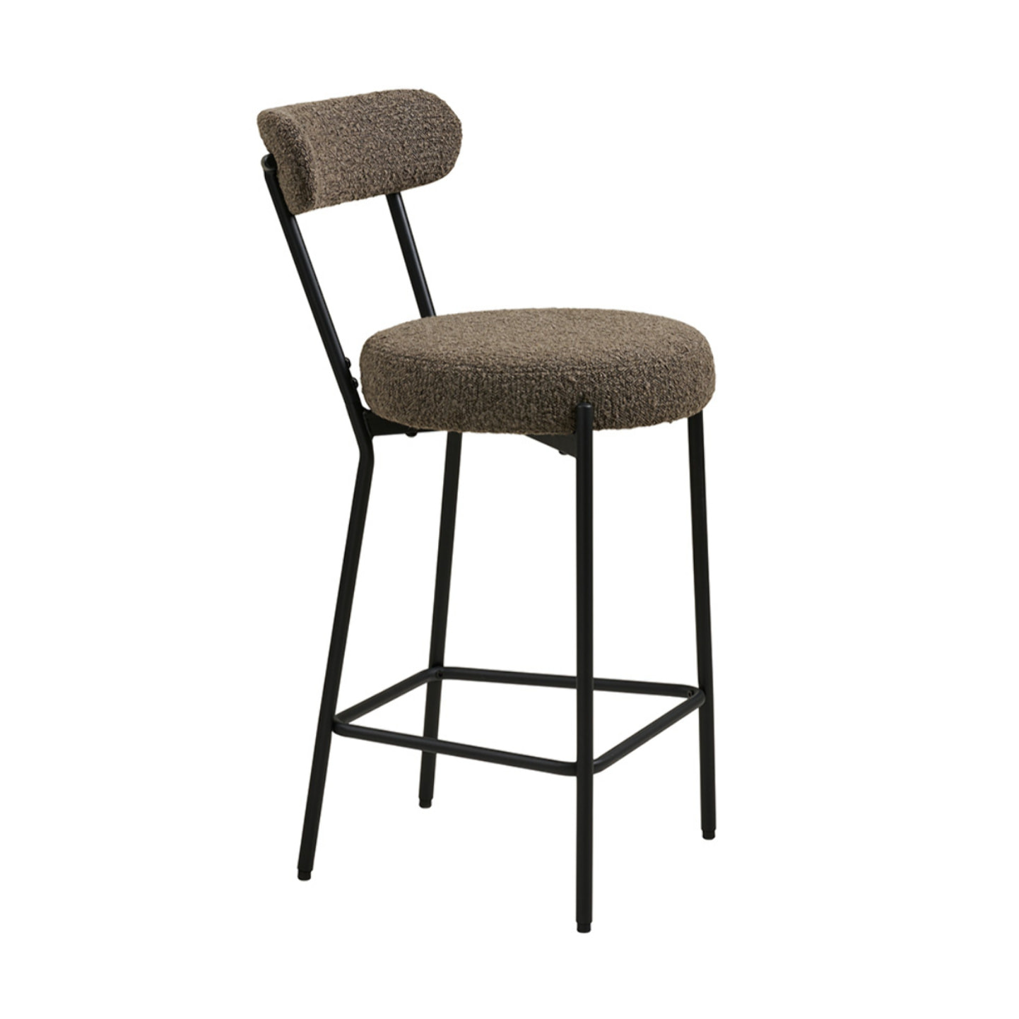 Ivanec - tabouret de bar - en tissu bouclette - Marron