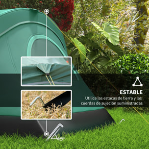 Tienda de Campaña Familiar para 5-6 Personas Tienda de Acampada de Túnel Impermeable 3000mm+ Tienda de Camping con Bolsa de Transporte y Gancho para Pescar Senderismo 455x230x180 cm Verde