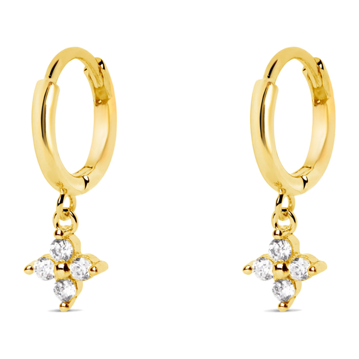 Pendientes Hindi Plata Baño Oro