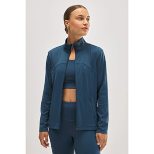 Giacca sportiva aderente traspirante blu