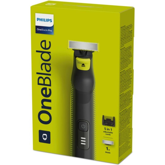 Tondeuse barbe PHILIPS OneBlade Pro QP6506/15, 5 hauteurs de coupe, précision 1 mm, 90 mn