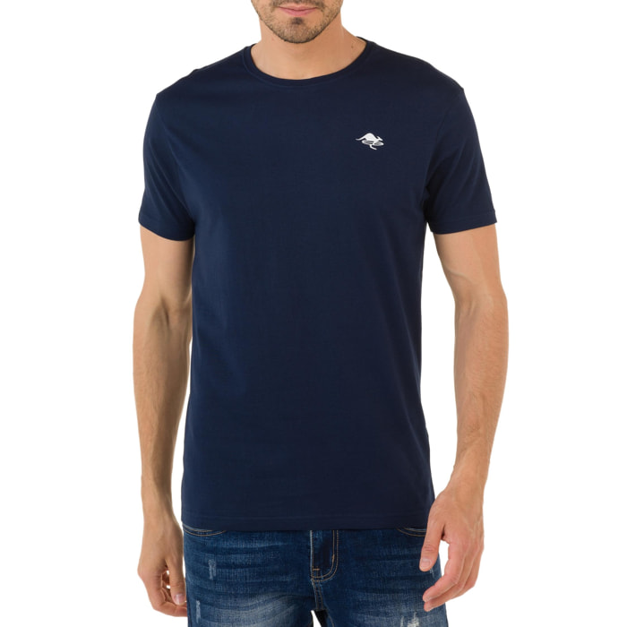 T-shirt in cotone 150 gr Hot Buttered Lizard Colore Blu Navy