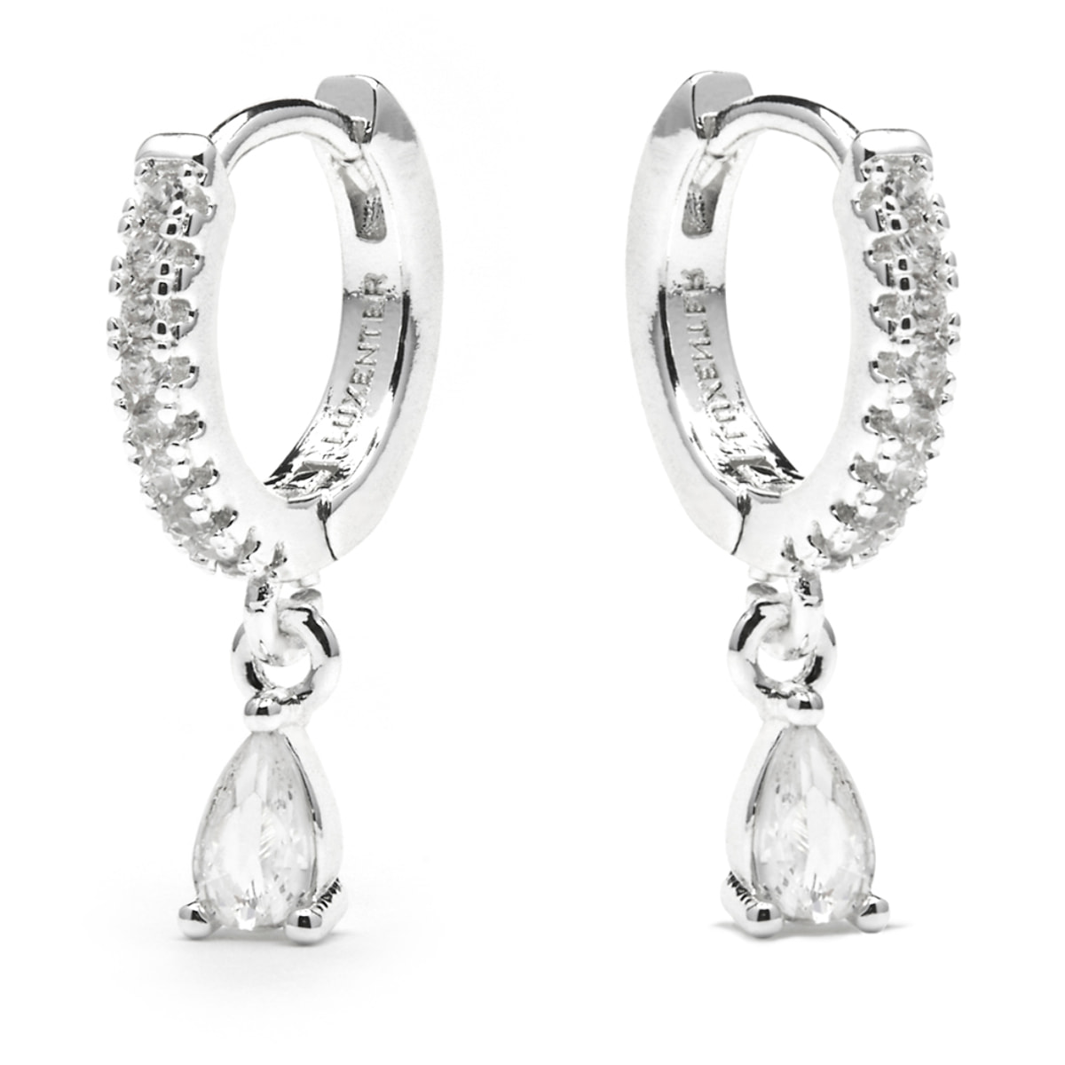 Pendientes acabado plata y Circonita Brillante