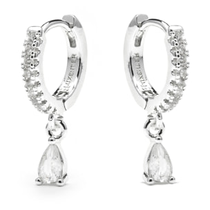 Pendientes acabado plata y Circonita Brillante
