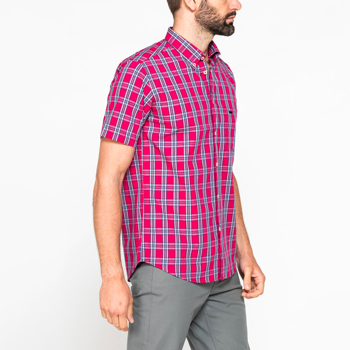 CAMICIA A MANICA CORTA IN COTONE CON FANTASIA