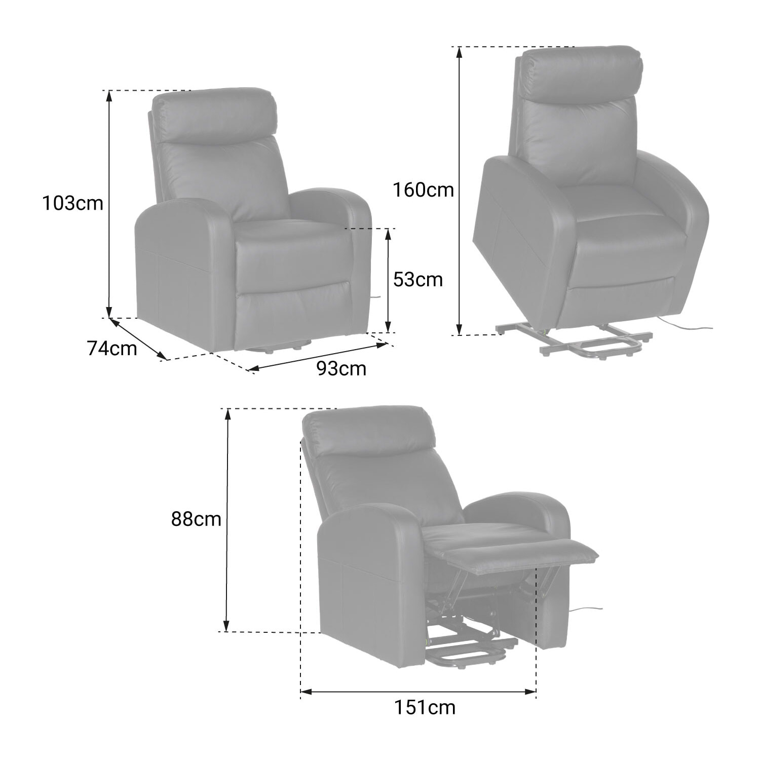 Fauteuil électrique inclinable GABY gris