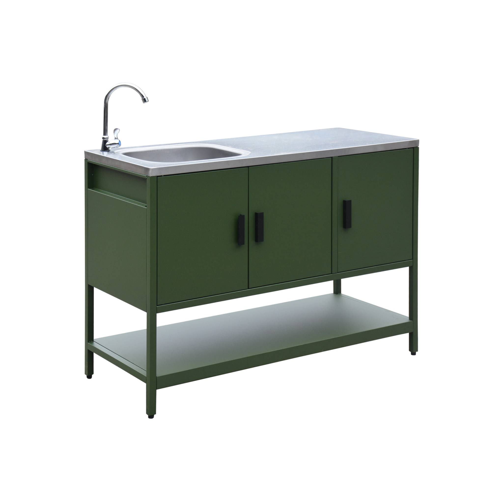 Module de cuisine extérieure acier avec évier L120cm NAXOS
