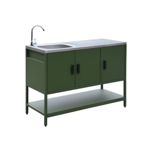 Module de cuisine extérieure acier avec évier L120cm NAXOS