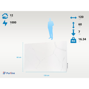 Émetteur thermique avec façade en céramique à finition marbrée 1000   W