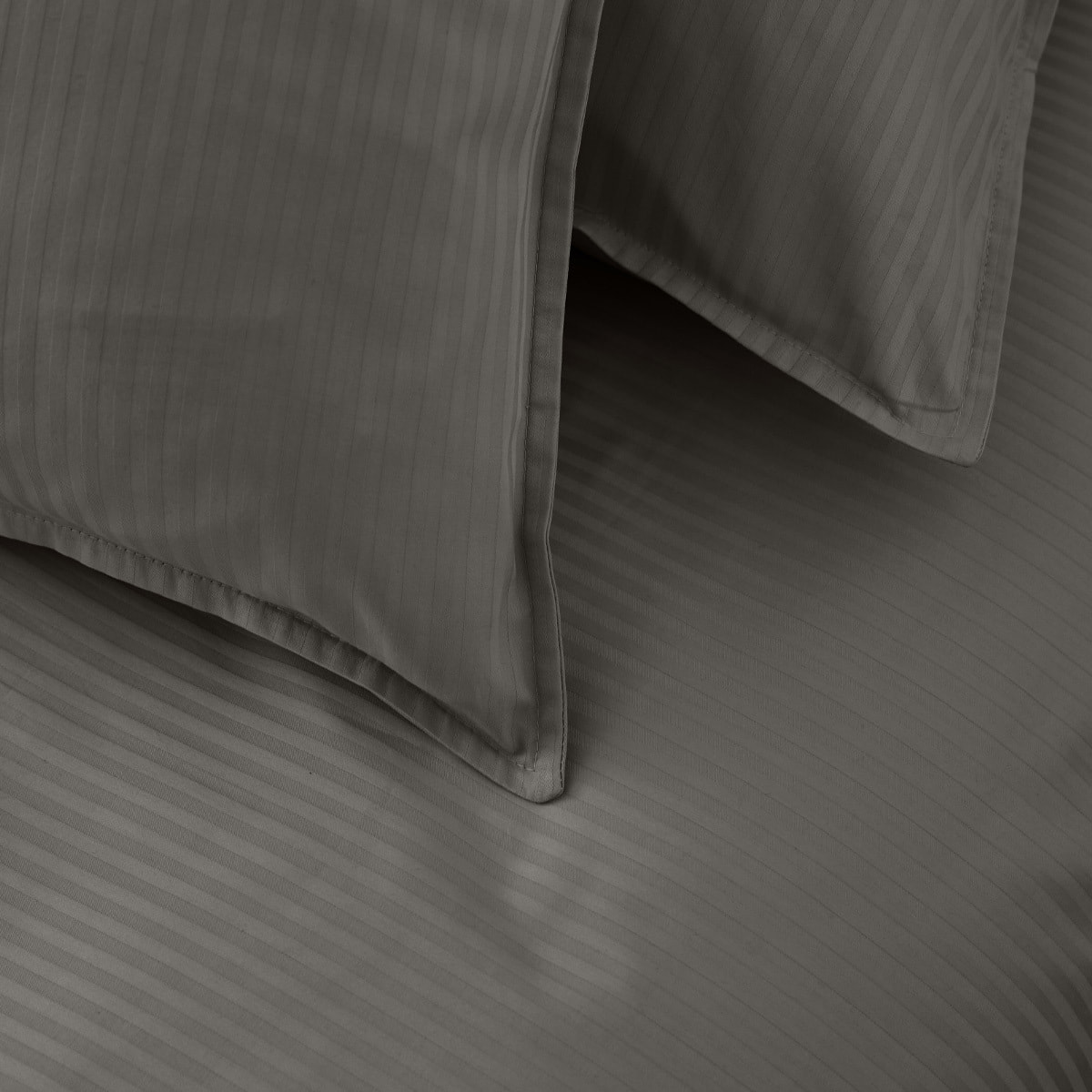 Housse de couette unie en satin de coton, GRAND HOTEL, Gris Zinc