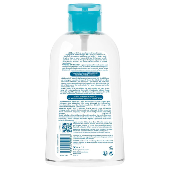 ABCDerm H2O - Eau Nettoyante Sans Rinçage