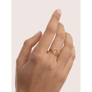 Pack 3 Anillos Sparks Acero Baño Oro