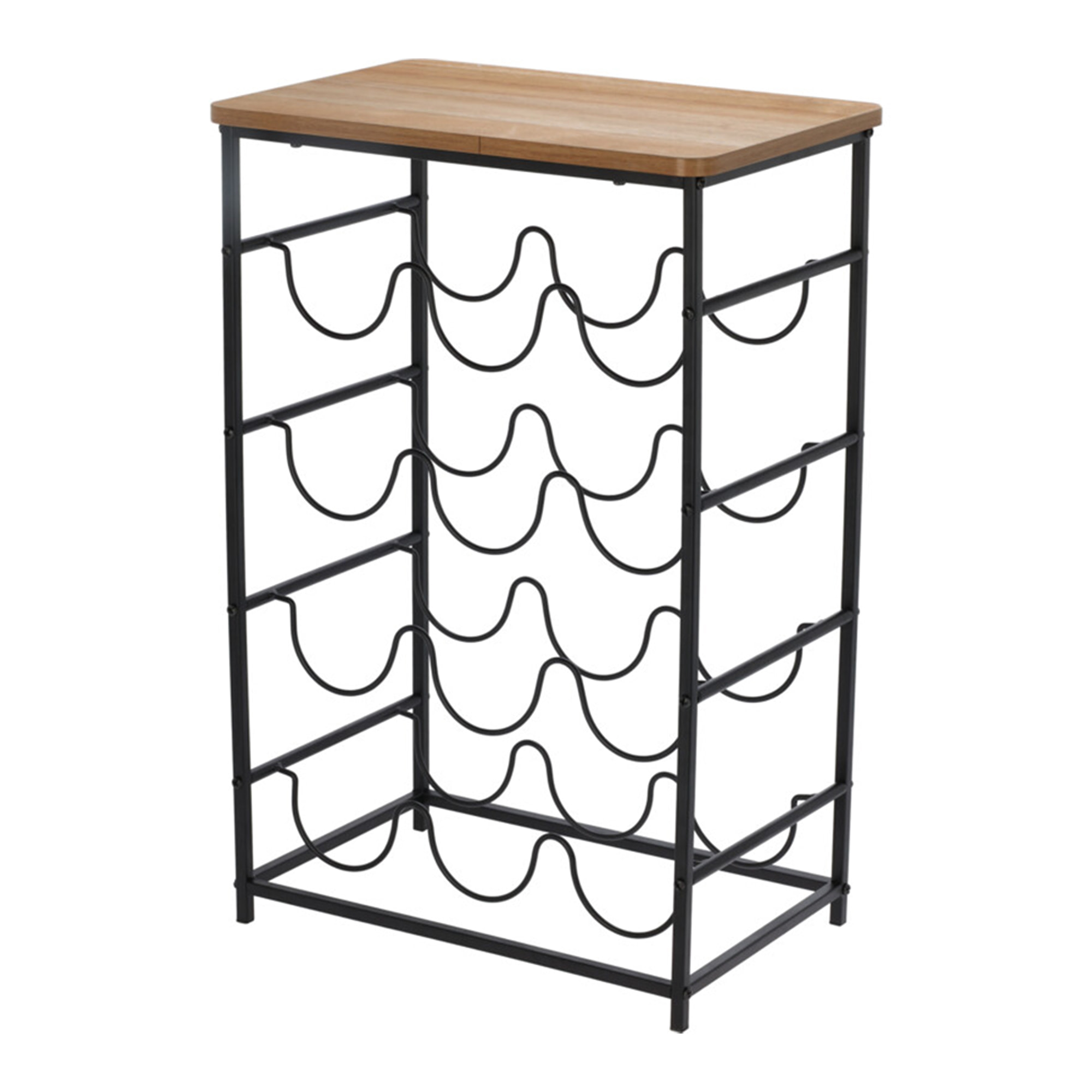 Botellero compacto y ligero de 40x26x60cm - Organizador elegante para exhibir botellas