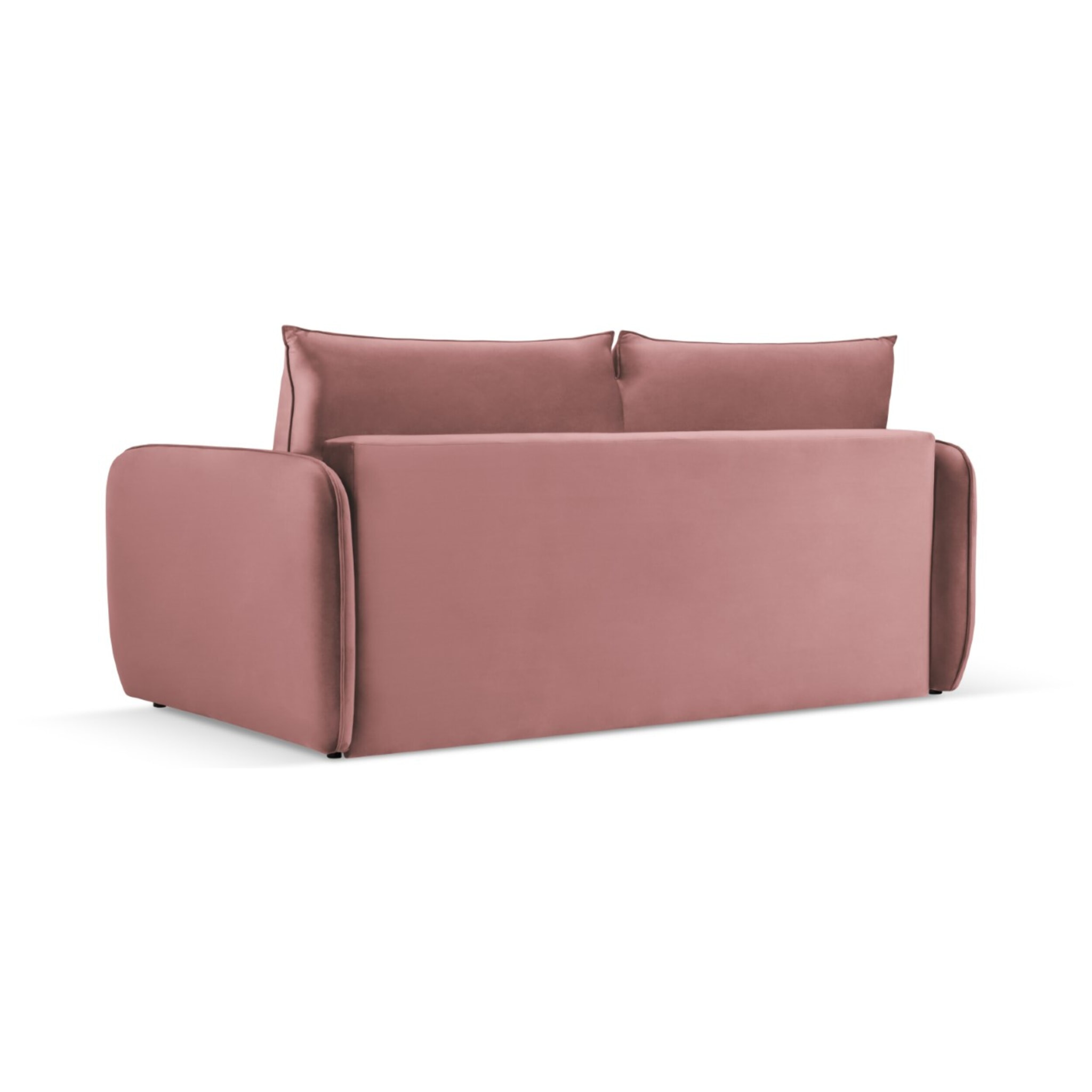 Canapé convertible "Vienna" 2 places en velours rose