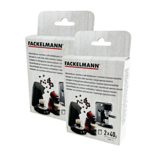 Ensemble de 2 Sachets détartrants pour machines à café Fackelmann Petit Déjeuner