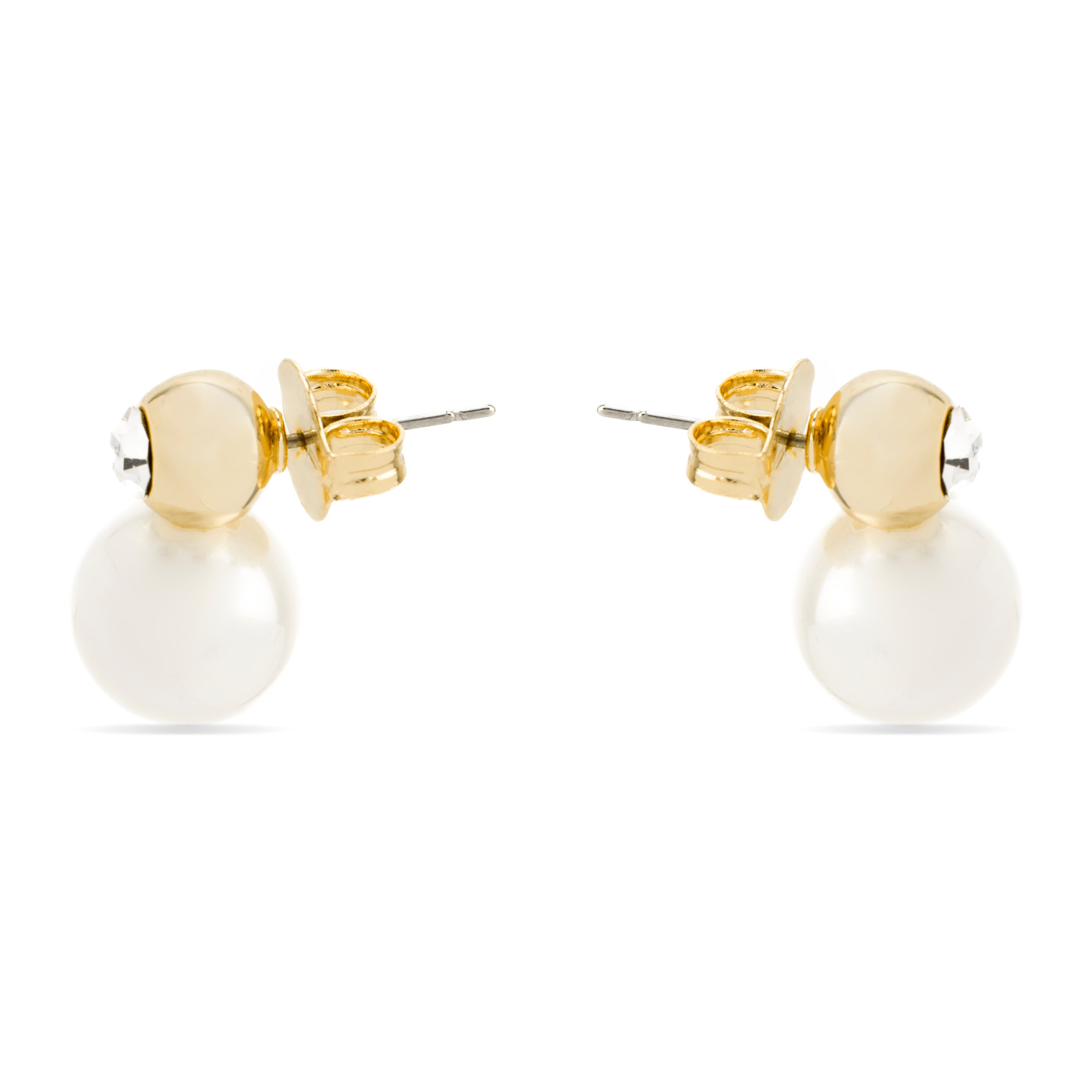 Pendientes con Perla Blanca acabado oro 18k