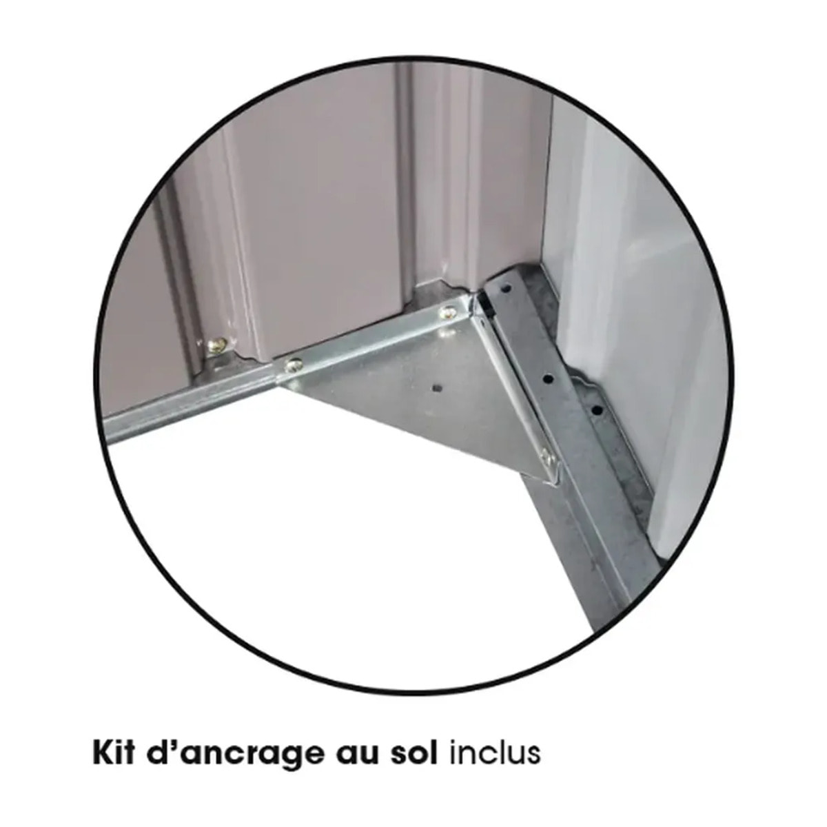 Abri de jardin métal gris/vert 10,91 m² + kit d'ancrage