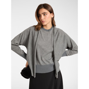 Elena Mirò - Cárdigan de tacto suave - Gris