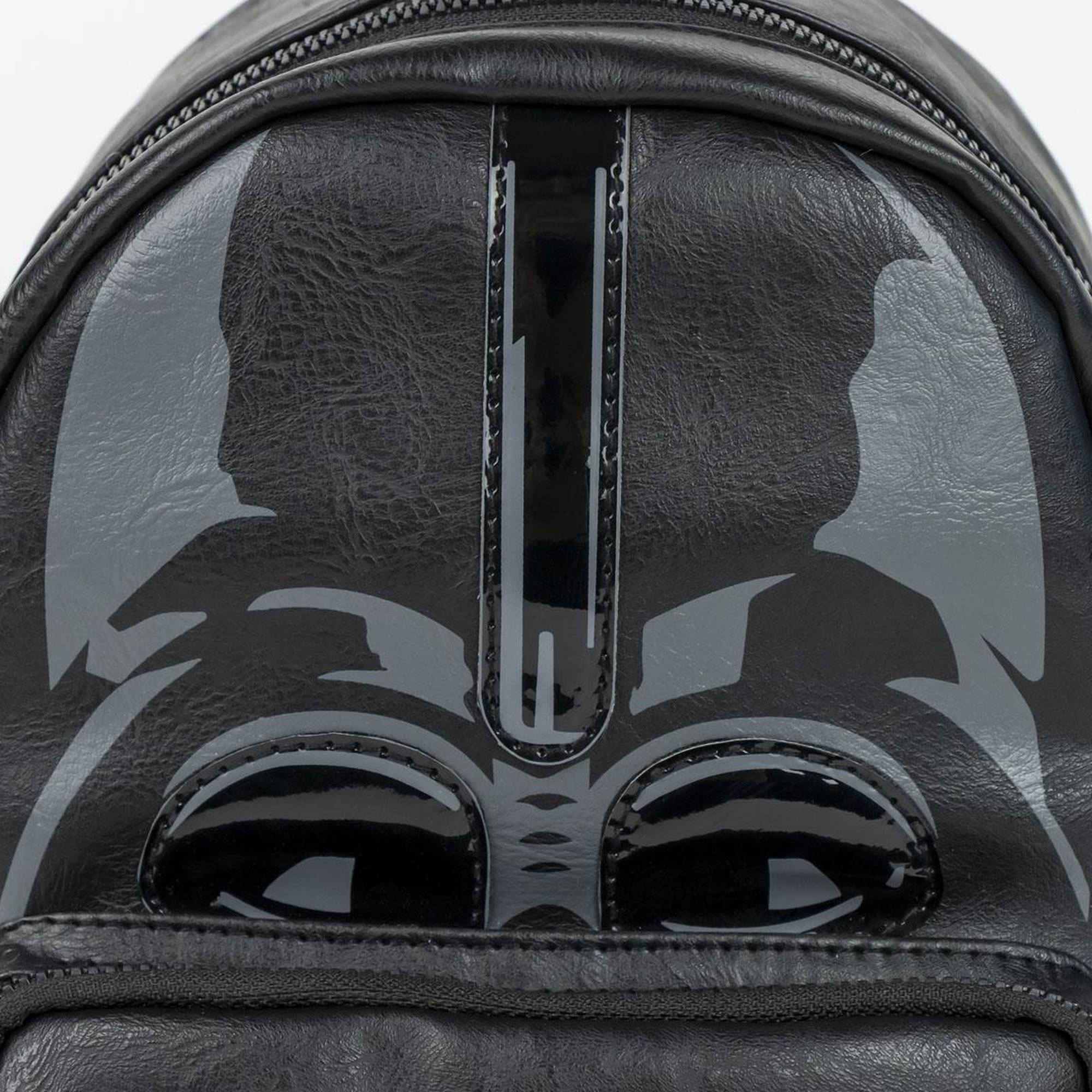 Mochila casual de star wars - color negro - 22.5x22.5x7.cm - fabricada en pu - estampado de darth vader