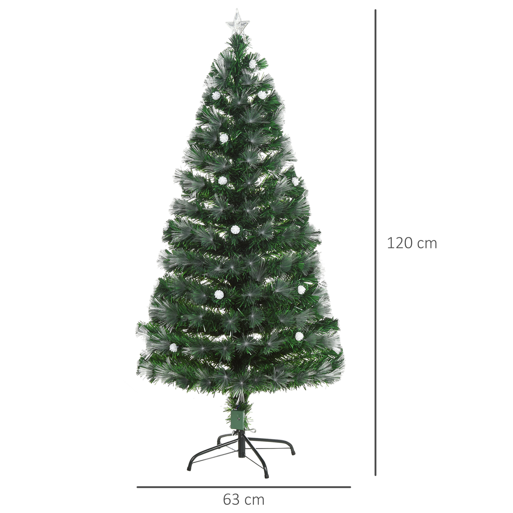 Sapin de Noël artificiel lumineux fibre optique LED 120 cm