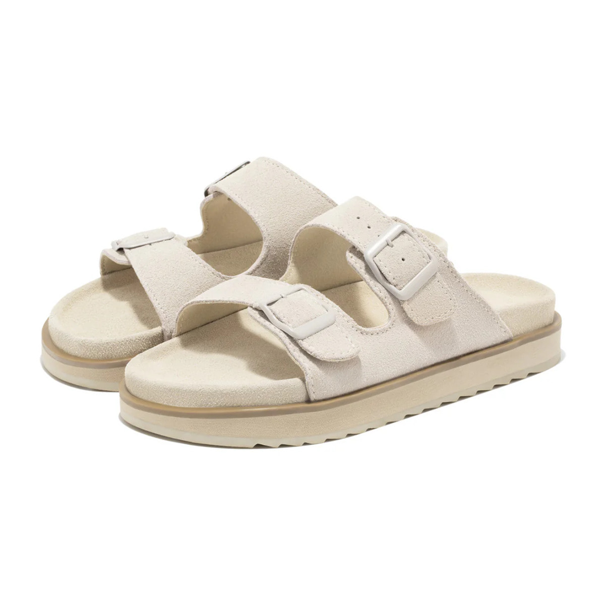 Sandalia Nórdica Mujer con Hebilla en Beige