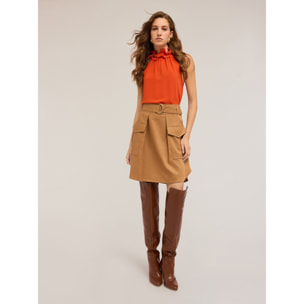 Motivi - Top con rouches - Arancione