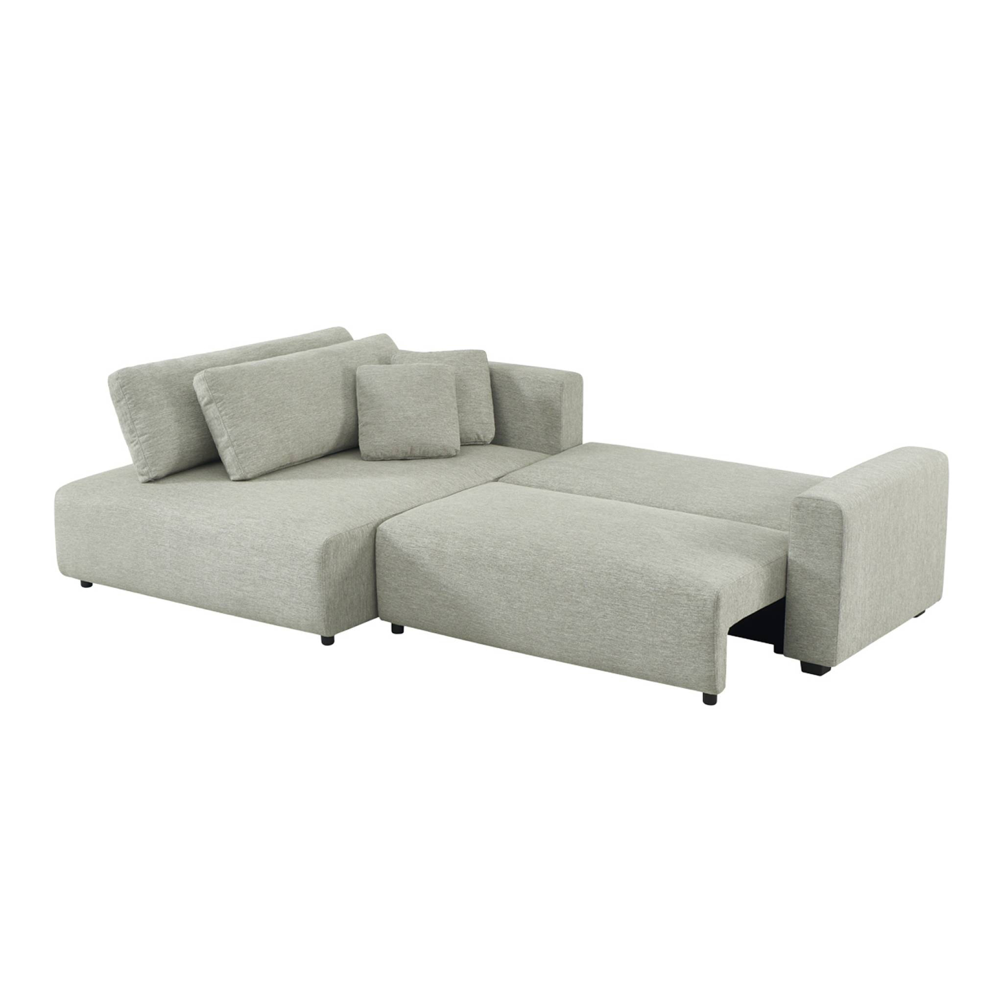 Canapé d'angle gauche convertible 3 places tissu avec coffre WIDE