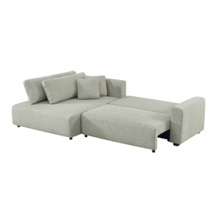 Canapé d'angle gauche convertible 3 places tissu avec coffre WIDE