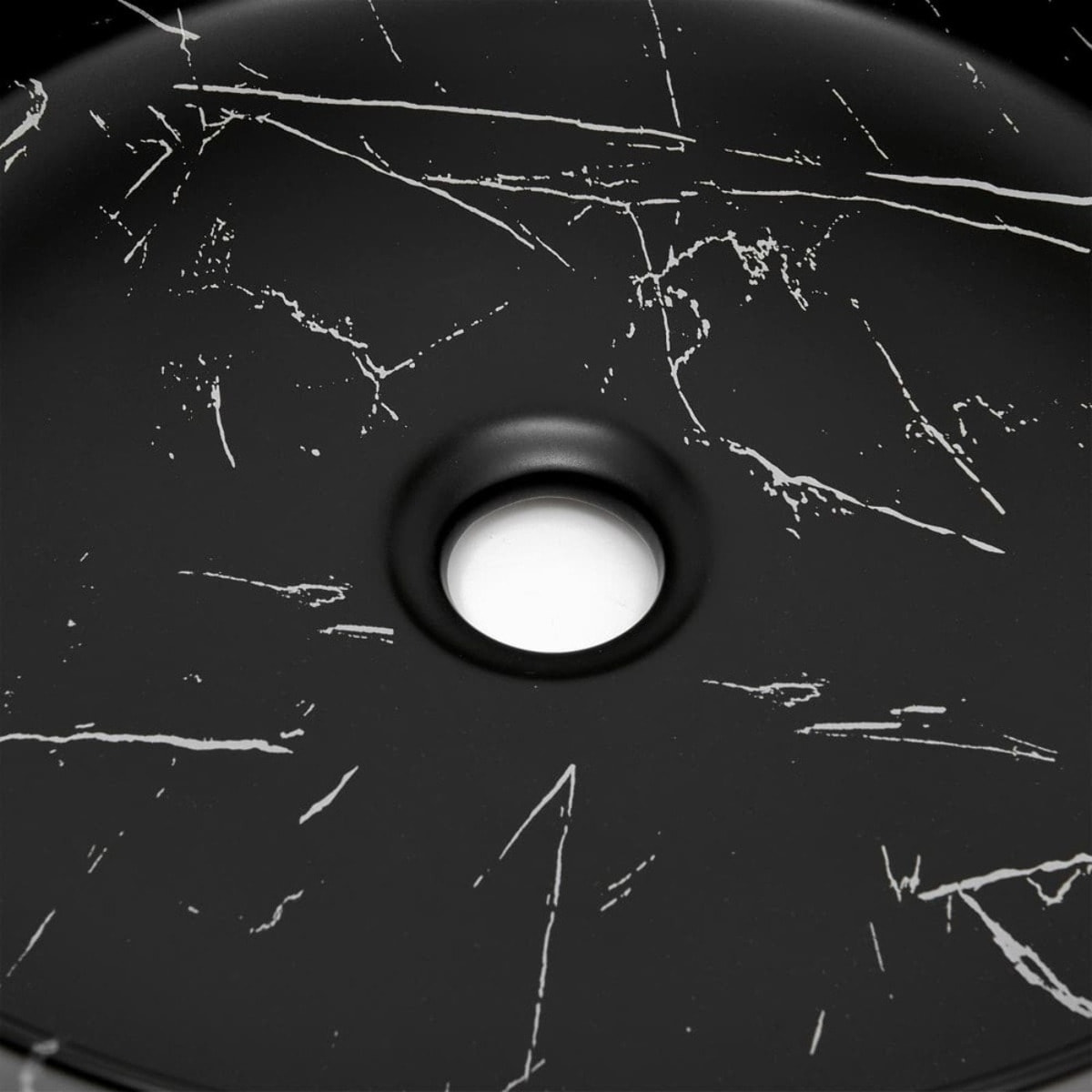 Vasque à poser ronde 39x39 cm noir marbré mat, SAT Infinitio Glam (SATINF3939MRBKM)