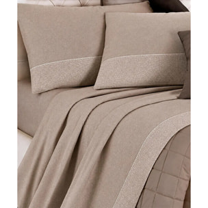 Completo Lenzuola Class Tortora Beige 100% Cotone e Made in Italy con stampa digitale HD