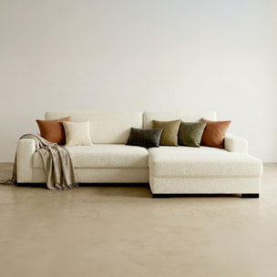 Canapé d'angle droit convertible 3 places en tissu bouclé - ARTY