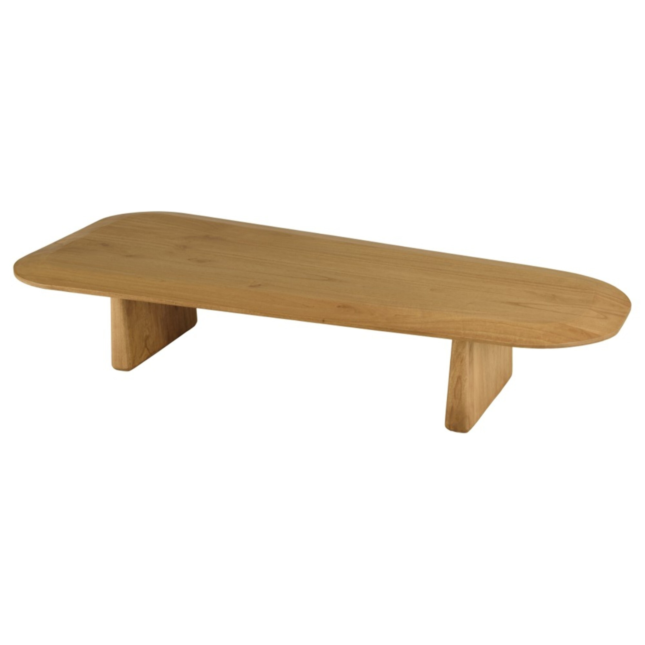 AMY - Table basse organique L147xH28cm en bois de mindi