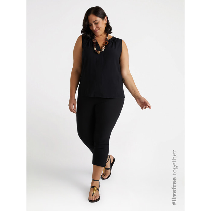 Fiorella Rubino - Top con viscosa LENZING™ ECOVERO™ - Nero