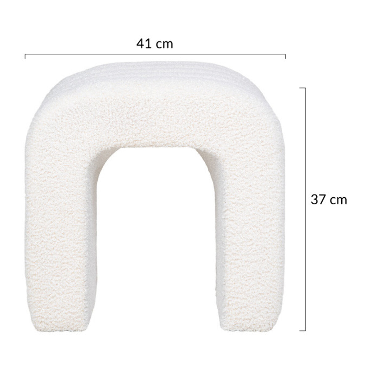 Kenta - pouf - en tissu bouclette - Blanc
