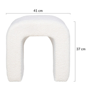 Kenta - pouf - en tissu bouclette - Blanc