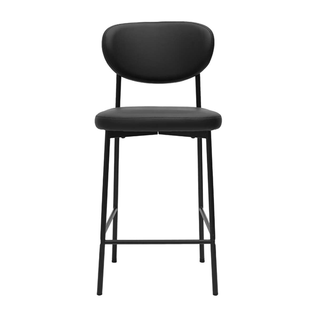 Tabourets de bar fixes noirs H65 cm (lot de 2) BREKA