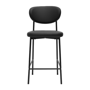 Tabourets de bar fixes noirs H65 cm (lot de 2) BREKA