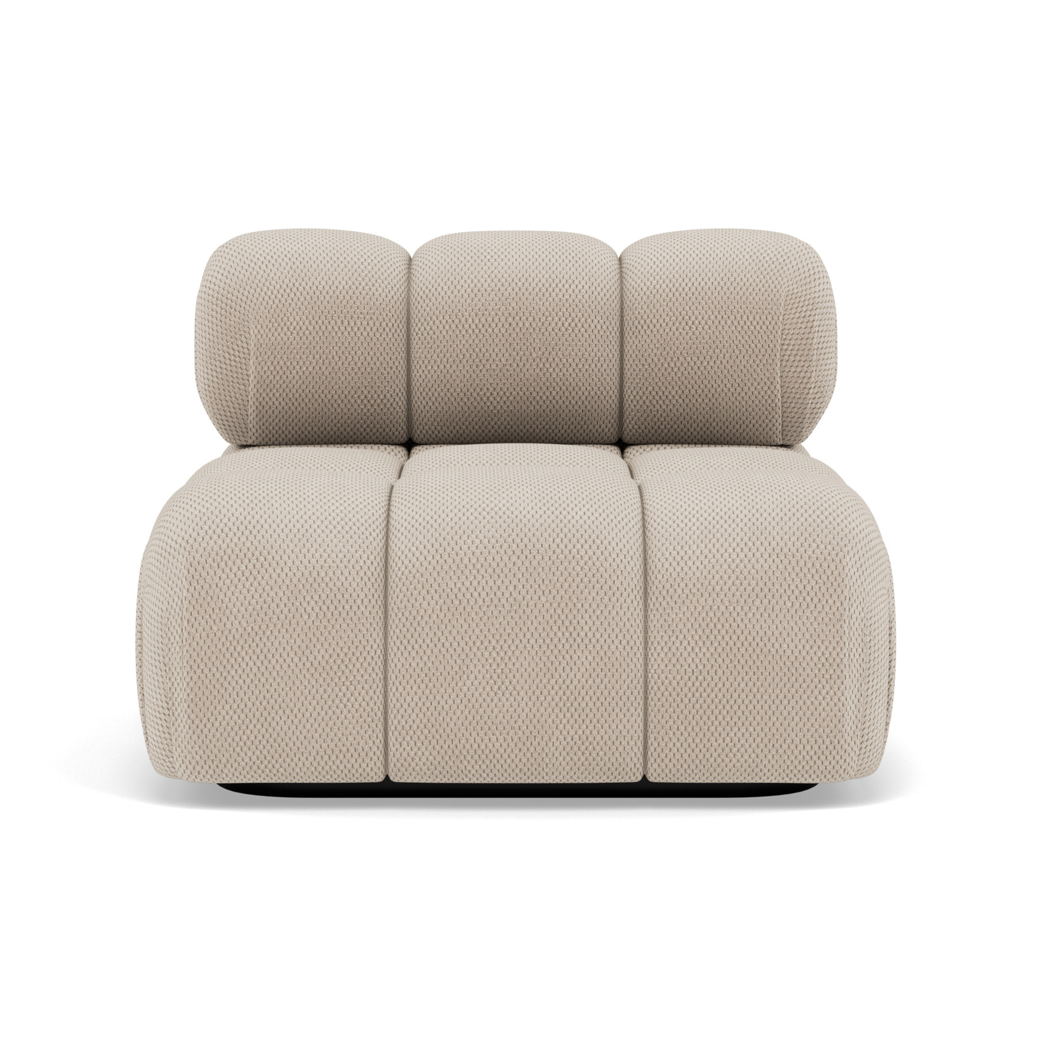 Ruby - module d'assise sans accoudoirs en velours texturé - Beige
