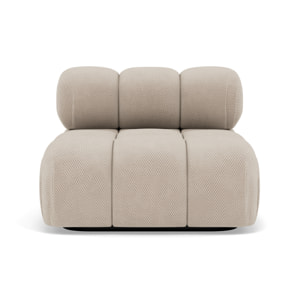 Ruby - module d'assise sans accoudoirs en velours texturé - Beige