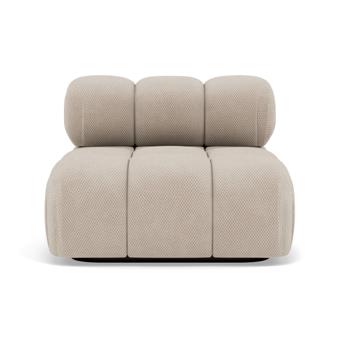 Ruby - module d'assise sans accoudoirs en velours texturé - Beige