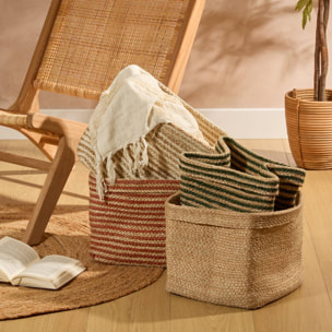Panier de rangement Tito en jute 30x30cm