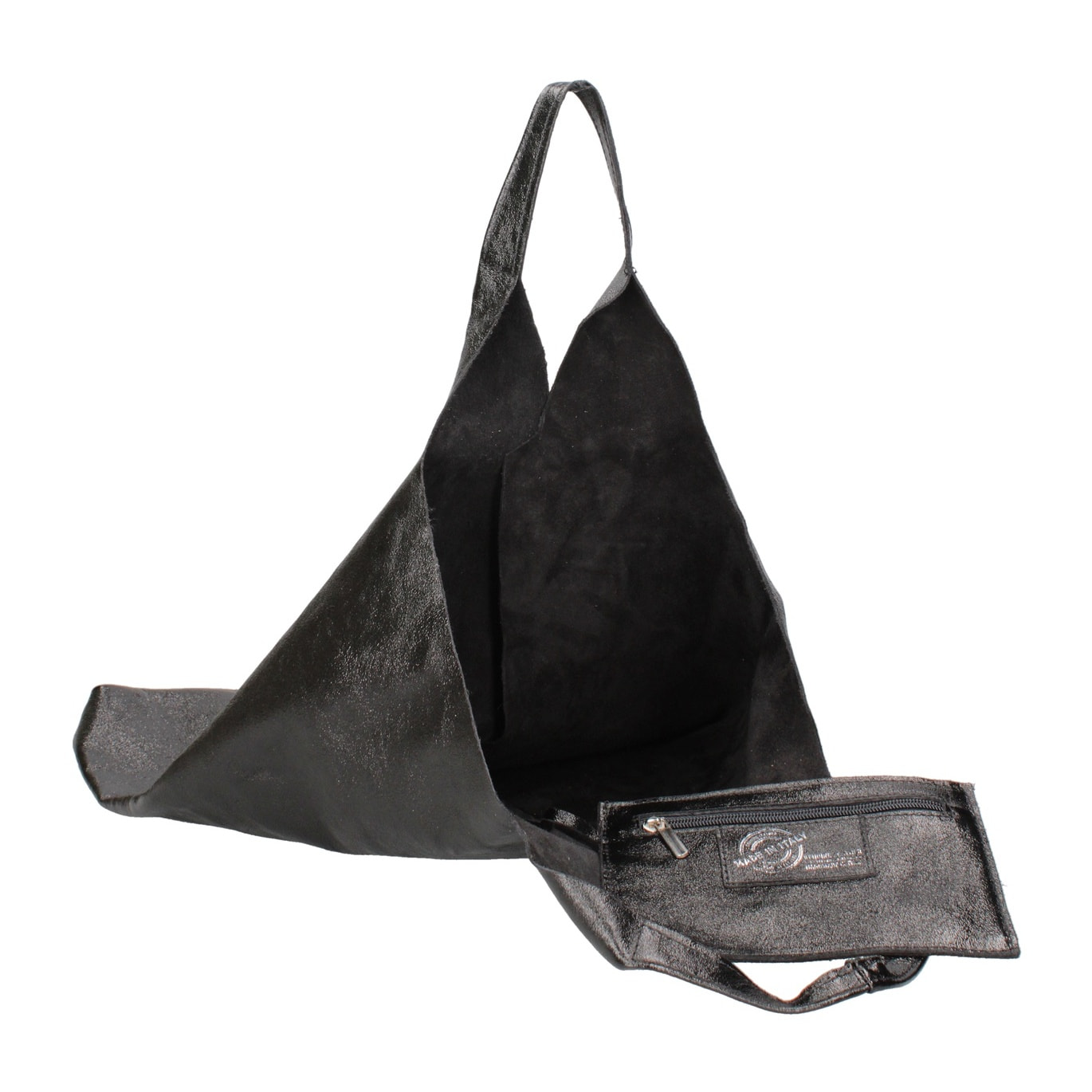 Borsa a spalla da donna - Modello Argenta - Pelle laminata - 44.0 x 38.0 x 3.0 cm