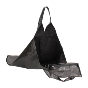 Borsa a spalla da donna - Modello Argenta - Pelle laminata - 44.0 x 38.0 x 3.0 cm