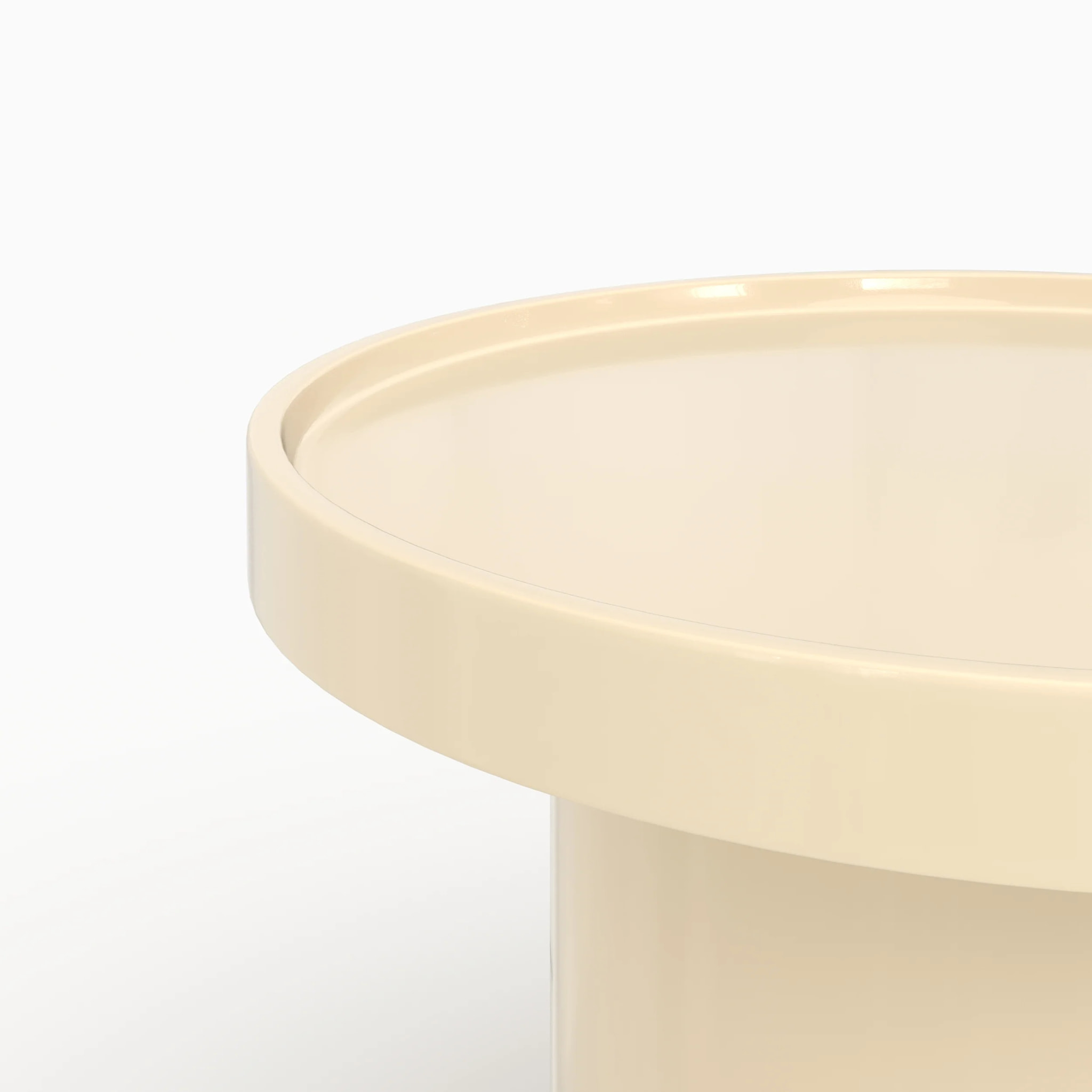 Table d'appoint laquée blanche en MDF, D50 cm - Nora
